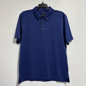 Oakley Regular Fit Short Sleeve Polo Men's Large Blue Athletic Casual FLAW Shirt